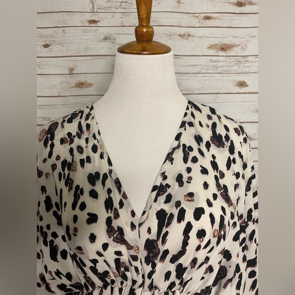 Missguided mob wife animal print V-neck maternity dress - Picture 2 of 5